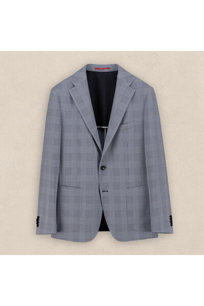 Sarar İNTERVİEW Mata Kareli Koyu Mavi Ceket