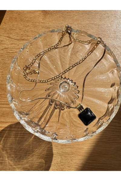 popcouturetr Siyah & Gold İkili Kolye