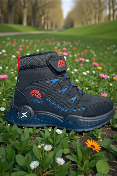 ALTUNTAŞ Erkek Çocuk Kışlık Cırt Cırtlı Anatomik Taban Rahat Bot Siyah Saks