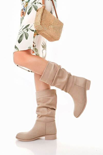 Zerenyus Plodi Premium Gusseted Beige Suede Boots