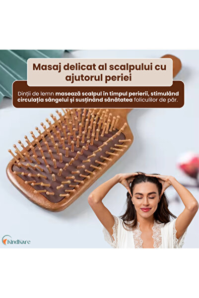 KindKare Sandalwood brush and comb set, 100%, brushing and detangling