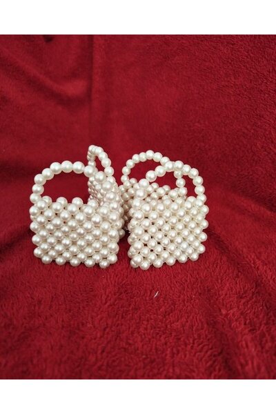 İnci Mode سلسلة مفاتيح على شكل حقيبة لؤلؤية فردية