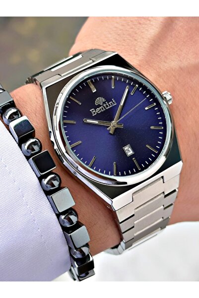 Bentini Takvimli Erkek Kol Saati – Çelik Kordon, 3 ATM Su Geçirmez, 2 Yıl Gar...