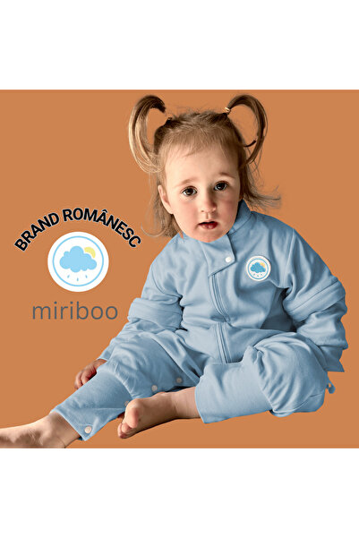 Miriboo Sleeping bag with feet 1–2.5 years, 1 TOG, 100% Cotton, Removable Sleeves, Temperature Indicator