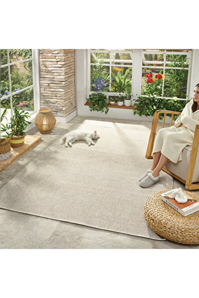 CASERA HOME Granada Collection Sisal Jut Halı Havsız ve Toz Yapmaz Hasır Doku...