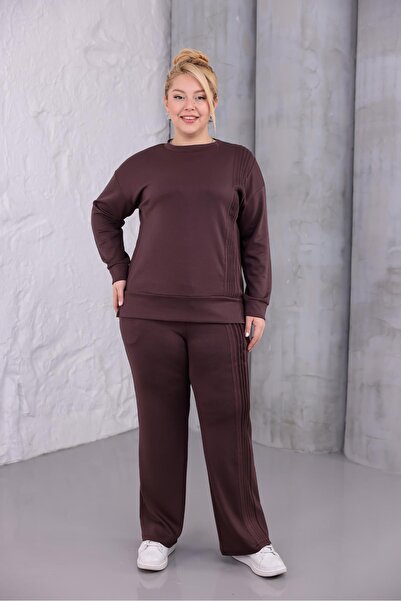 Siyezen Plus Size Modal Suit with Side Ties