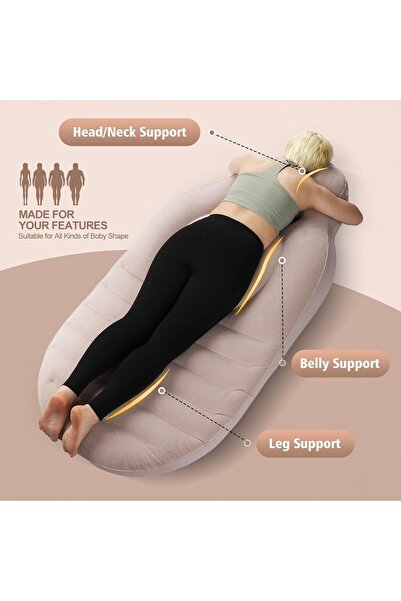 Saharaz Inflatable Pregnancy Pillow,Airbed/Float with Hole for Tummy,Gift for Pregnancy,165x70x25cm