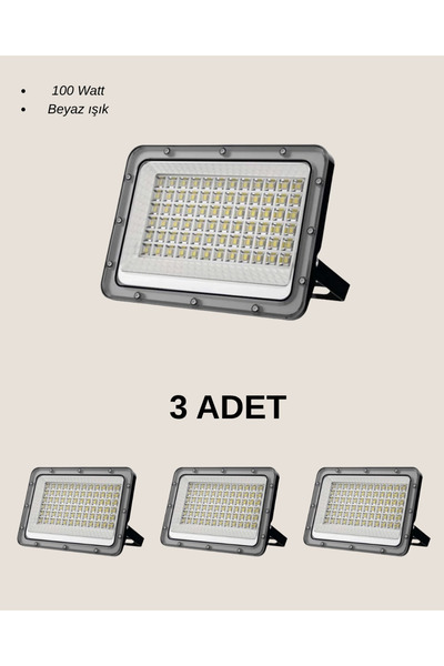 Cata CT-4659 Platinum 100W Led Projektör Beyaz Işık - 3’lü Paket