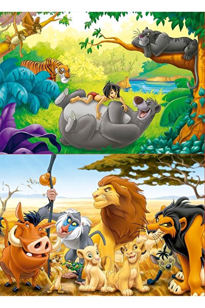 EDUCA - Set of 2 Wooden Children's Puzzles, 2 x 50 Pieces (Animal Friends / Disney)