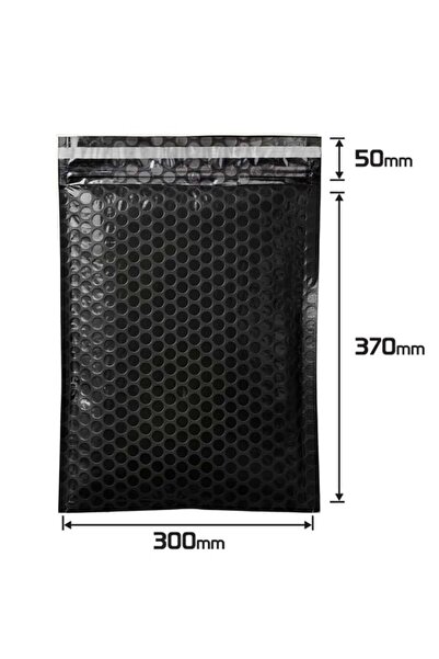 Packanya Balonlu Siyah Bantlı Kargo Poşeti 30x37,5+5 (120gr) - 25 Adet