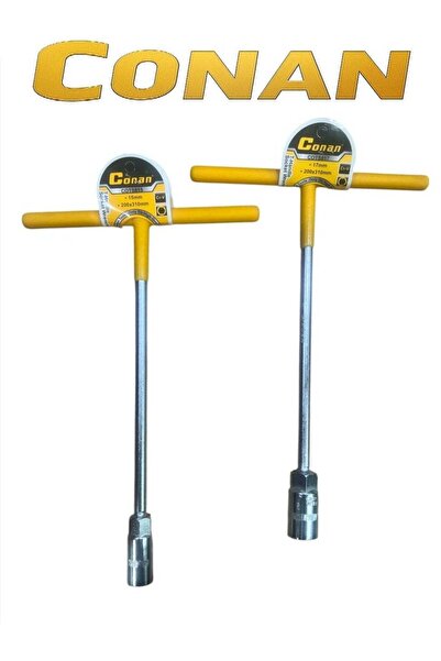 CONAN Set of 2 T-Handle Socket Wrenches (15mm & 17mm) Cr-V Steel