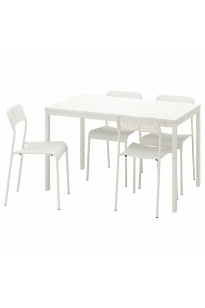 MAAS Modern rectangular wooden table with metal legs, suitable for dining and living rooms, multi-purpose, measuring 107x70x76