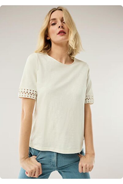 Org Marka Store Walbusch 43-5957 / 890.947 / 280 open collar short sleeve lace stitched short sleeve tsh