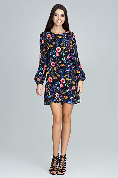 Figl Rochie mini cu mânecă lungă și imprimeu floral - M596 mărimea M