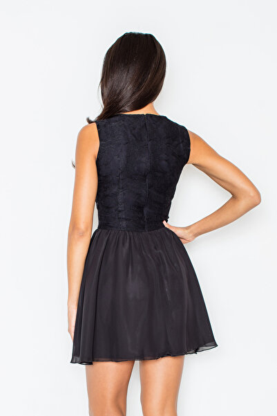 Figl Black flared dress - black straight dress - M112 size XL