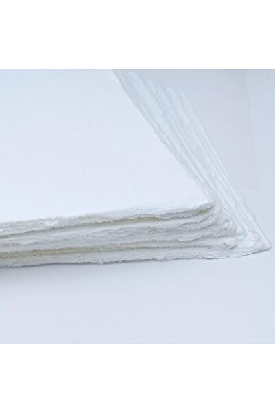 Generic E-Taylor Handmade Cotton Deckled-Edge Paper 130 g/m², 20 Sheets, Ivory, 12.7×17.7 cm (5×7 in)