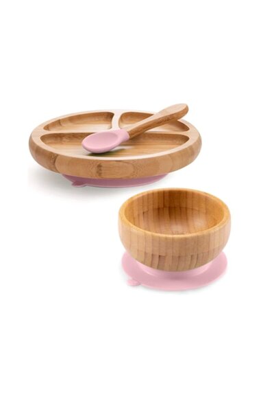 OEM Baby diversification set, bamboo bowl and plate with suction cup base