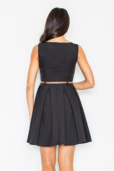 Figl Elegant, fitted dress - dress with belt - black M083 size XL