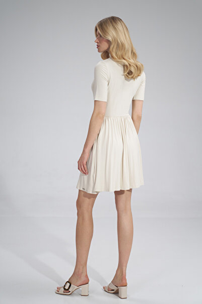 Figl Summer dress with short sleeves - Ecru dress M751 size S