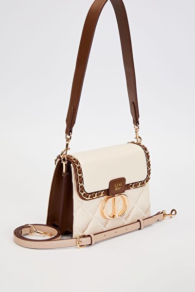 Levidor Cream Knitted Cover Model Shoulder Bag