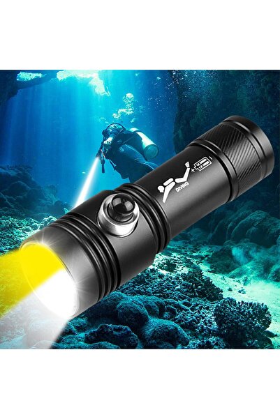 AZONEE مصباح غوص - 20000 لومن عالي، مصباح غوص مقاوم للماء IPX8، قابل لإعادة ا...