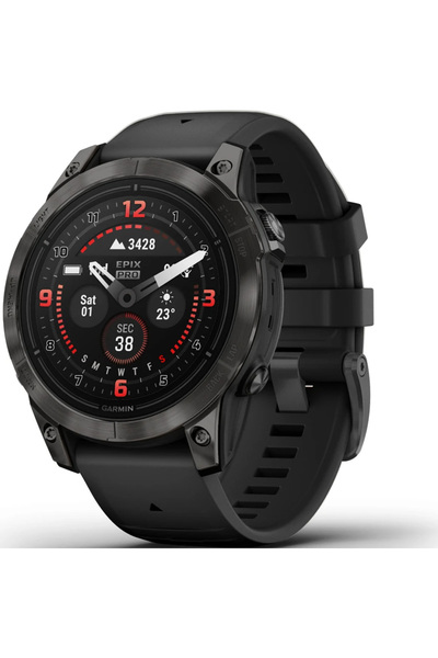Garmin Ceas Smartwatch epix™ Pro Sapphire (Gen2), 47 mm, Gri Carbon, Curea Ne...