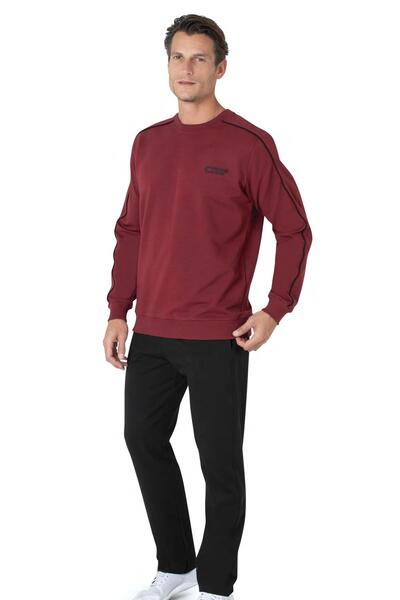 Pierre Cardin 100% Cotton Men's 2-Thread Sweat Suit, Crew Neck with Cuffed Sleeves, Straight Leg and Pockets