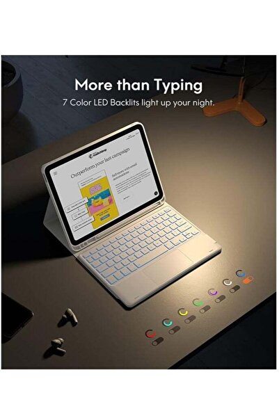Generic iPad 10th Generation Keyboard Case with Arabic & English Keyboard, Backlight, Trackpad