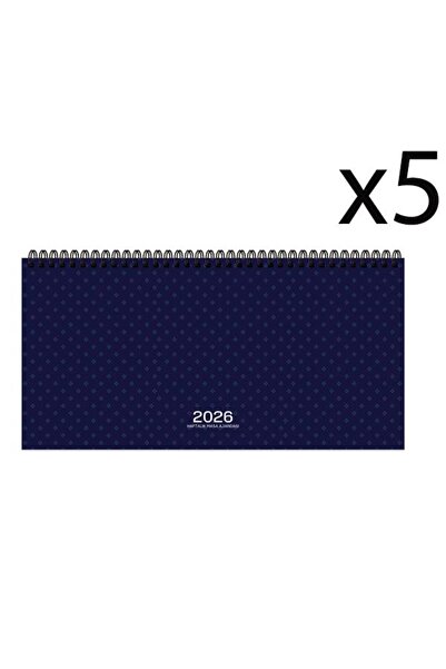 KESKİN COLOR 2026 Haftalık Masa Takvimi 16x33 cm Spiralli Çizgili 5 Adet