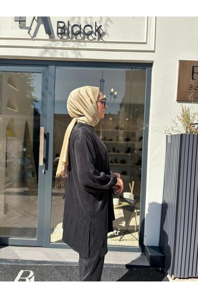 Babil Butik 25023001 Collar Detail Women's Blouse Black