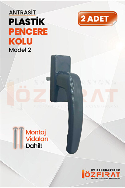ÖZFIRAT PVC YAPI Pimapen PVC Pencere Kolu – Plastik – Antrasit – Model 2 – (2 Adet)