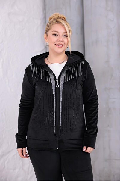 Siyezen Plus Size Stone Premium Quality Velvet Suit