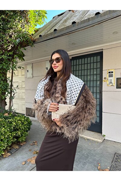 manana fashion Μπουφάν Premium Quality Long Fur παλτό με συνθετική γούνα