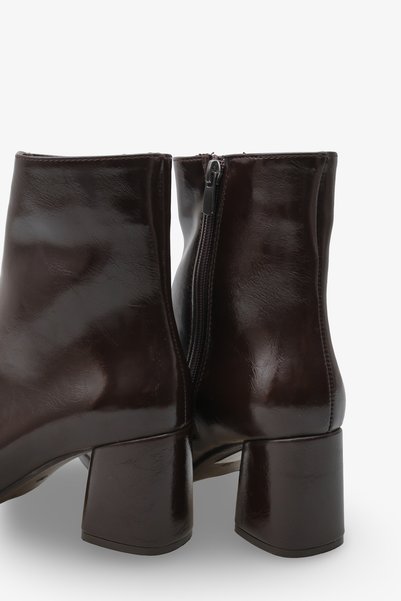 İNNABUTİKK Vetta Women's Heeled Boots - Brown Wrinkled
