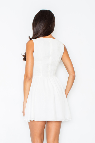 Figl White flared dress - white straight dress - M112 size XL