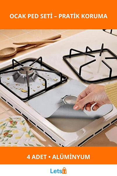 Letsii مجموعة وسادات حماية موقد الألومنيوم المريحة 4 قطع
