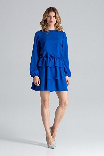 Figl Elegant blue dress with ruffles - M601 size M