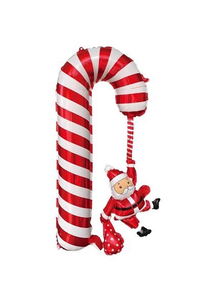 kidspartim بالون فويل على شكل عصا سحرية مع سانتا كلوز 70×48 سم