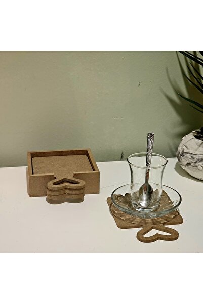 Tekir Store evinizi güzelleştirin 6 قطع من مسند الأكواب الخشبي للديكور، يمكن طيه باللون الخام