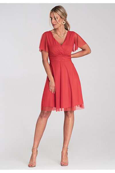 Figl Orange mesh dress - Party dress - Dress M1206 size S/M