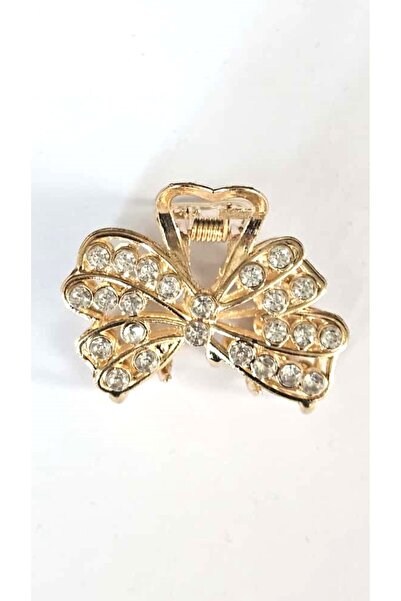 cityvision Gold Color 4.5 cm Metal Hair Clip with Stone Butterfly Pattern – Sparkling and Elegant Design