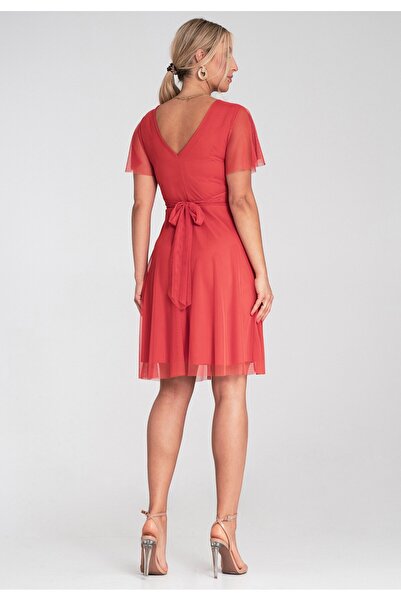 Figl Orange mesh dress - Party dress - Dress M1206 size S/M