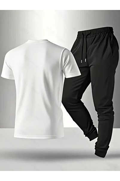 CLASİVA Modern Oversized Day One Printed Short Sleeve Sportswear Custom Design Tracksuit Set