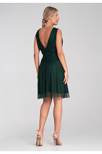 Figl Elegant evening dress - Mesh cocktail dress - Green M1207 size L/XL