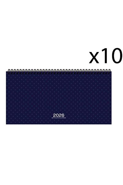 KESKİN COLOR 2026 Haftalık Masa Takvimi 16x33 cm Spiralli Çizgili 10 Adet