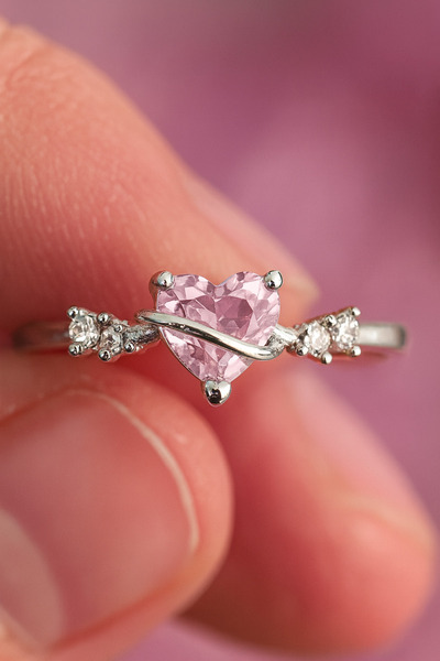 Gofeel Pembe Parlak Taşlı Elegant Kadın Model Yüzük