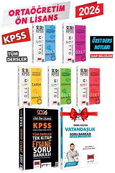 Yargı Yayınları 2026 Yargı Ortaöğretim Önlisans KPSS Tüm Dersler Ders Notu Se...