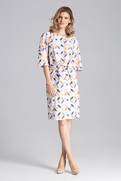 Figl Elegant dress with geometric pattern - Modern design M656 size S