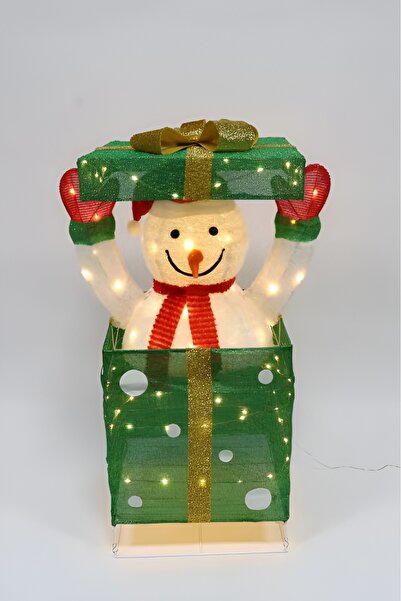 Tarrington House Yılbaşı Hediye Paketli Işıklı Kardan Adam Figür 100 Led