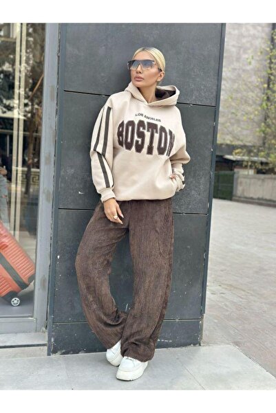 Kokoşum Butik 5762 Boston Hooded Sweatshirt Brown